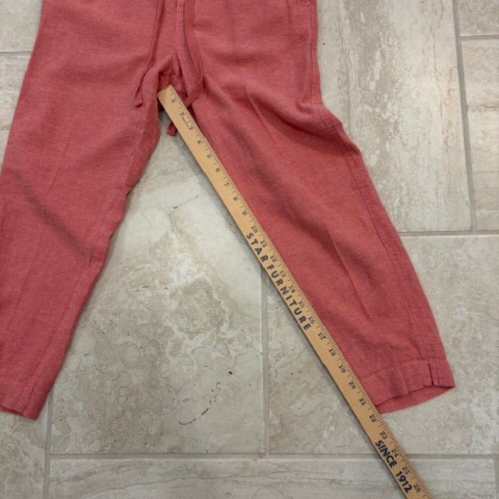 Susma Women's Coral Linen Blend Drawstring Pants Size XS Summer Resort Comfy - Picture 8 of 9